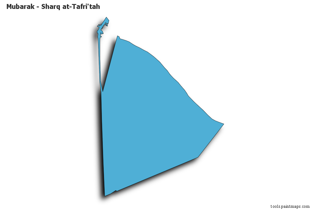 3D gölge efektli Mubarak - Sharq at-Tafri'tah haritası