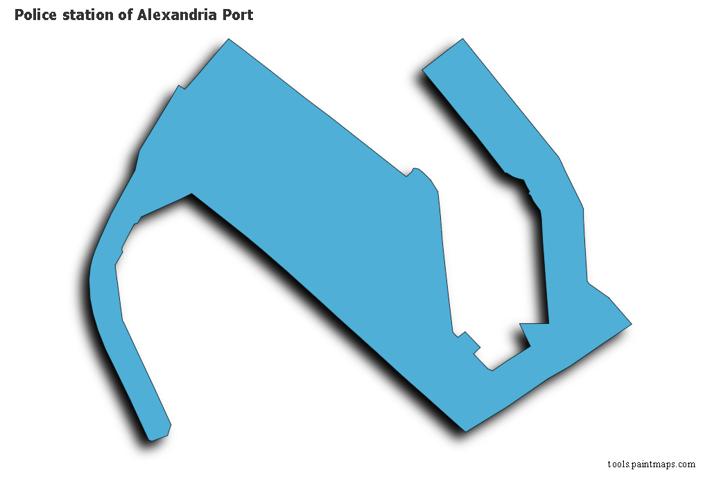 Mapa de Police station of Alexandria Port con efecto de sombra 3D