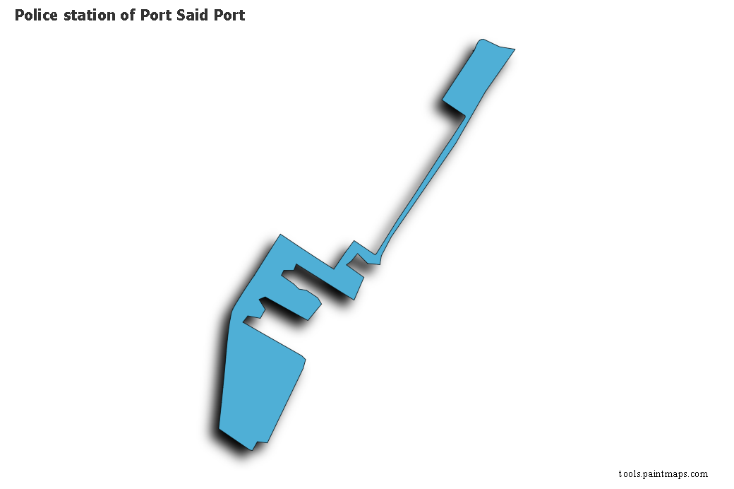 Mapa de Police station of Port Said Port con efecto de sombra 3D