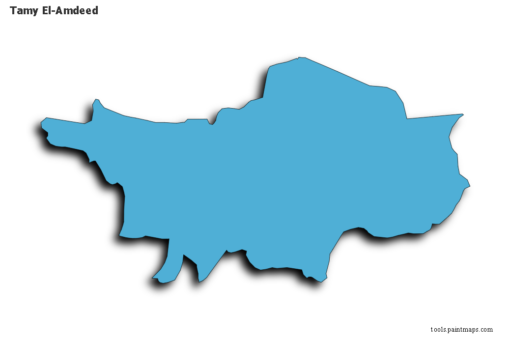 Mapa de Tamy El-Amdeed con efecto de sombra 3D