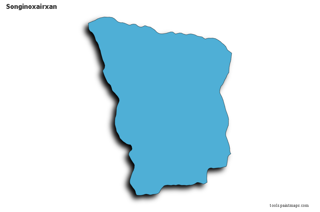 Mapa de Songinoxairxan con efecto de sombra 3D