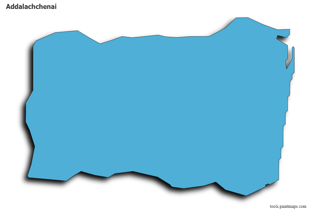 Addalachchenai map with 3d shadow effect