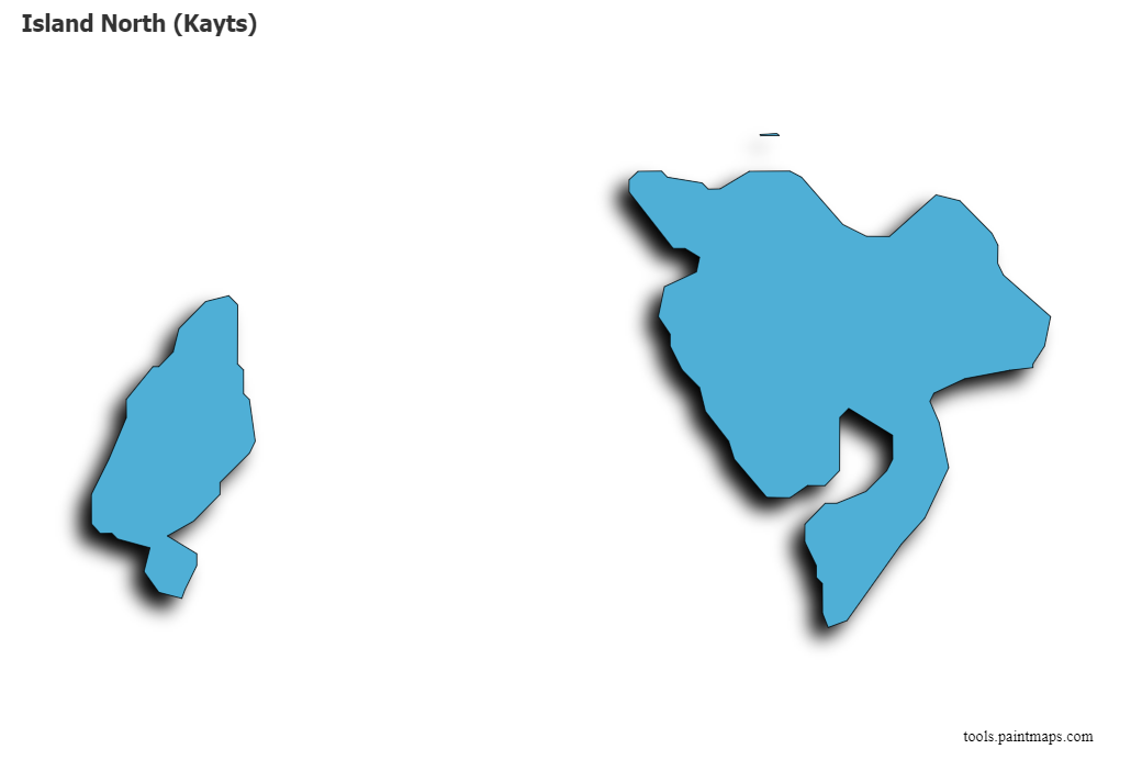 3D gölge efektli Island North (Kayts) haritası