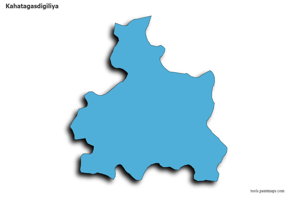 Kahatagasdigiliya map with 3d shadow effect