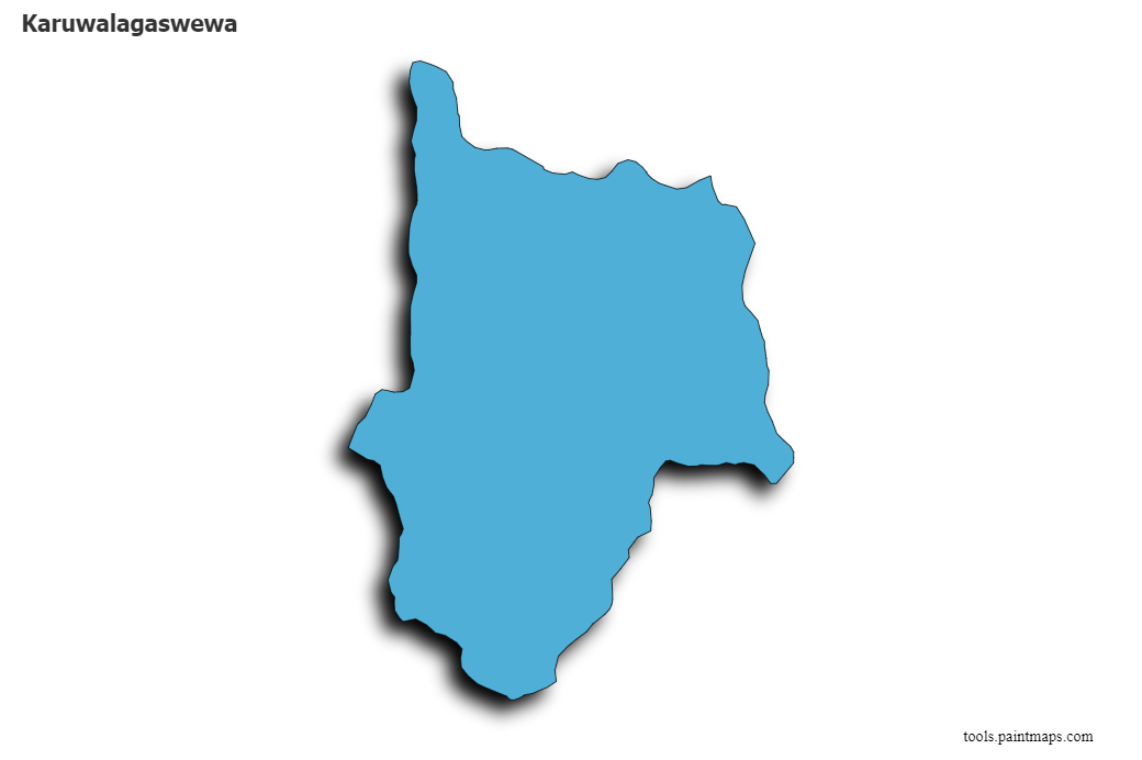 Mapa de Karuwalagaswewa con efecto de sombra 3D