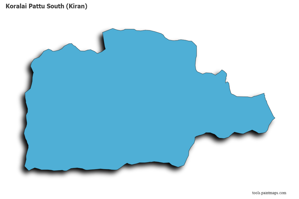 Koralai Pattu South map with 3d shadow effect