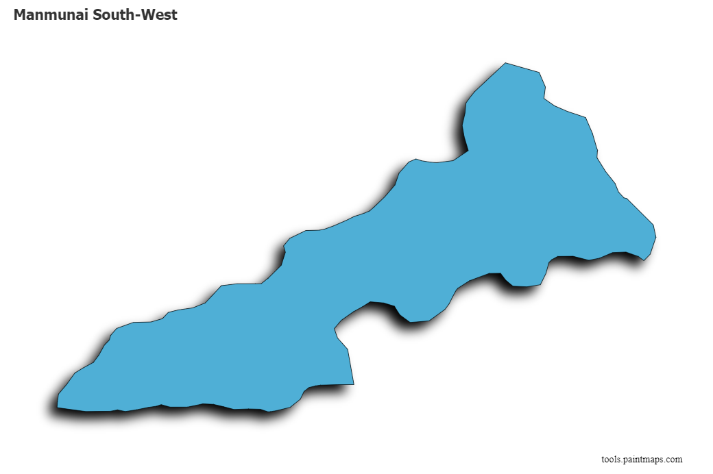 Manmunai South-West map with 3d shadow effect