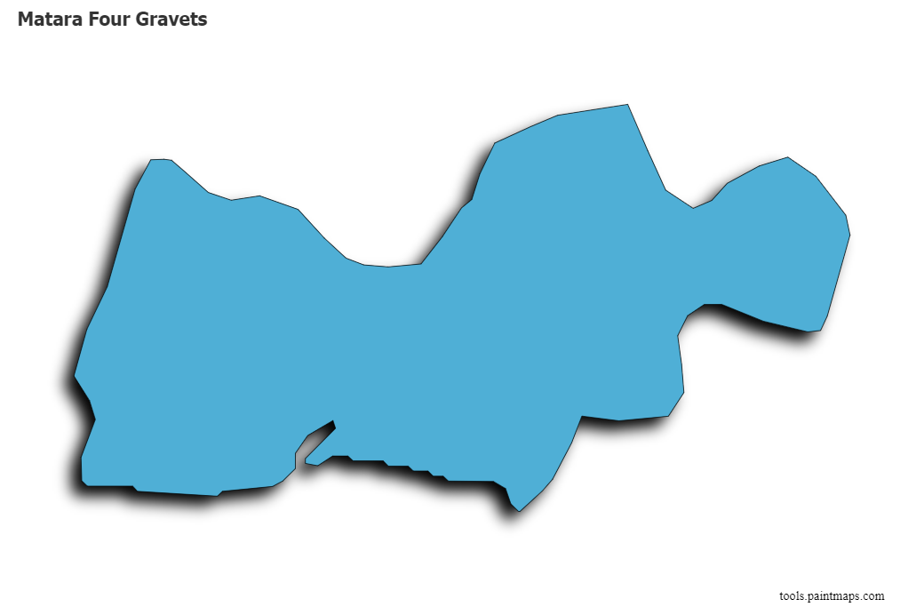 3D gölge efektli Matara Four Gravets haritası