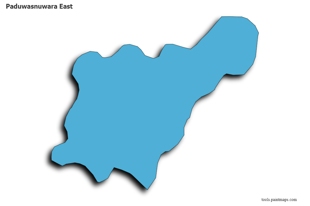 Mapa de Paduwasnuwara East con efecto de sombra 3D