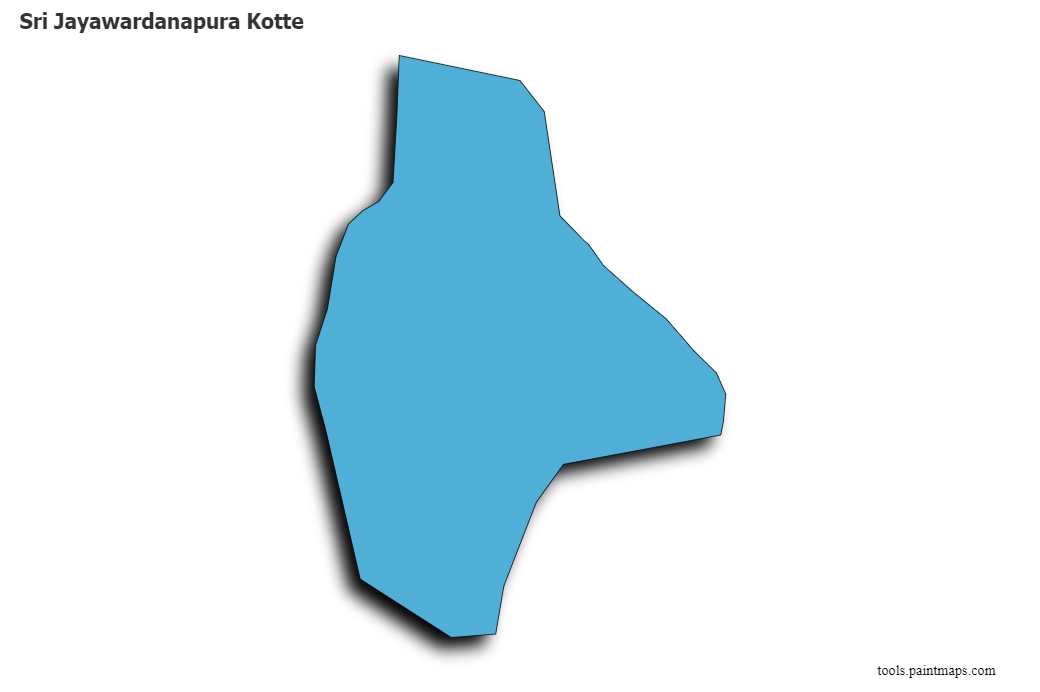 Sri Jayawardanapura Kotte map with 3d shadow effect