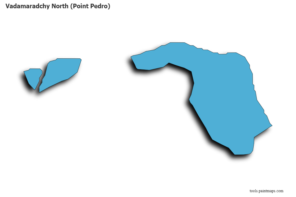 Vadamaradchi North map with 3d shadow effect