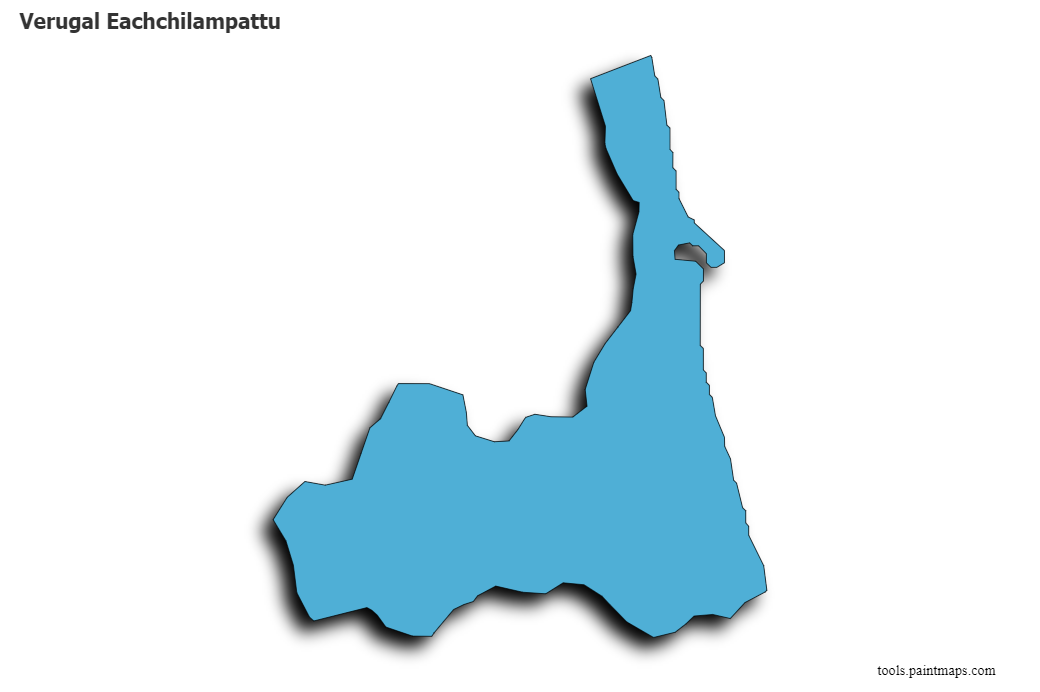 3D gölge efektli Verugal Eachchilampattu haritası