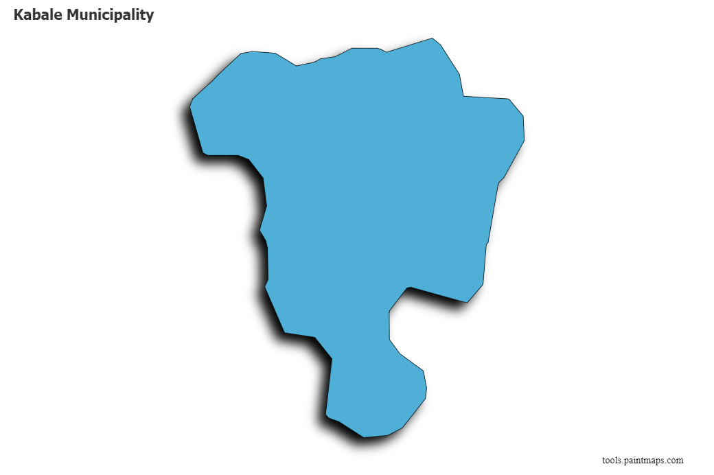 Mapa de Kabale Municipality con efecto de sombra 3D