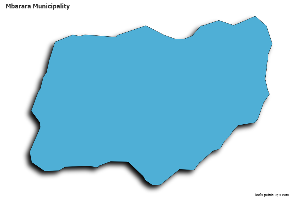 Mbarara map with 3d shadow effect