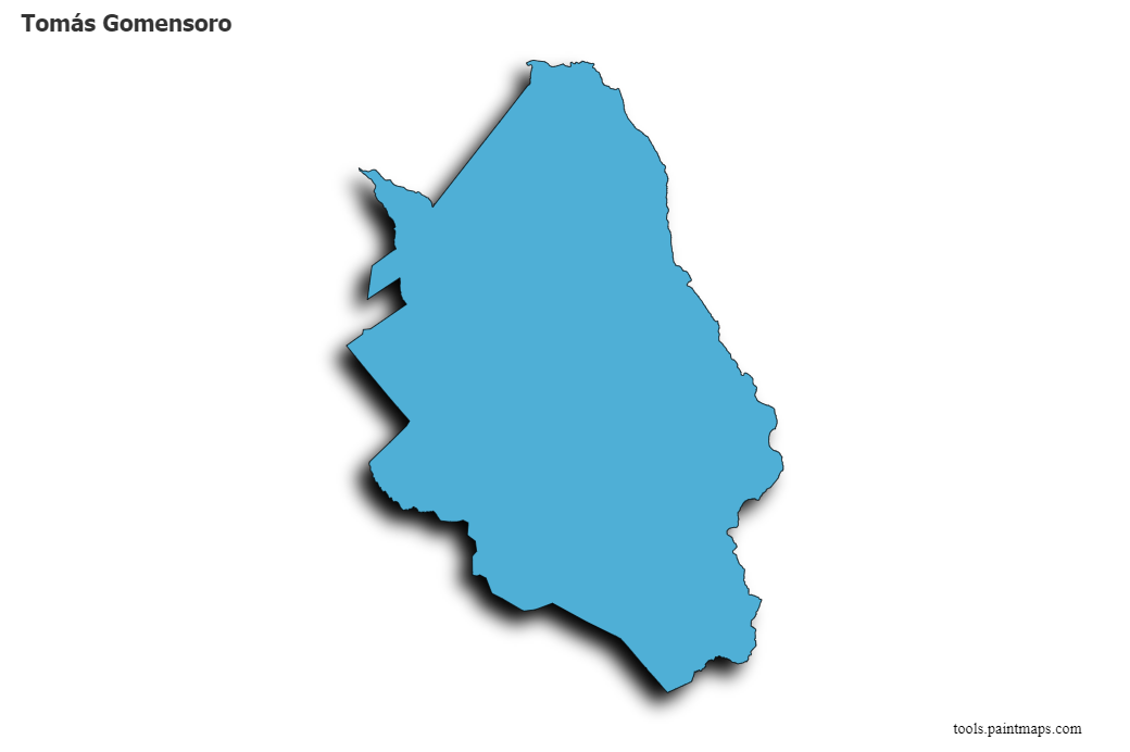 Mapa de Tomás Gomensoro con efecto de sombra 3D