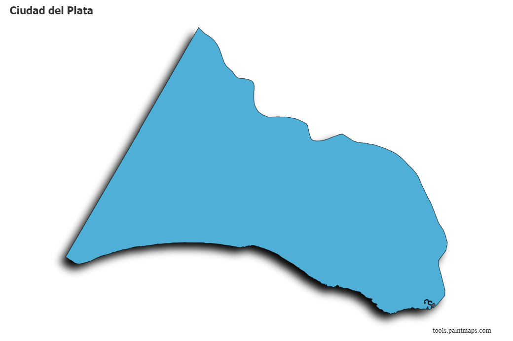 Mapa de Ciudad del Plata con efecto de sombra 3D