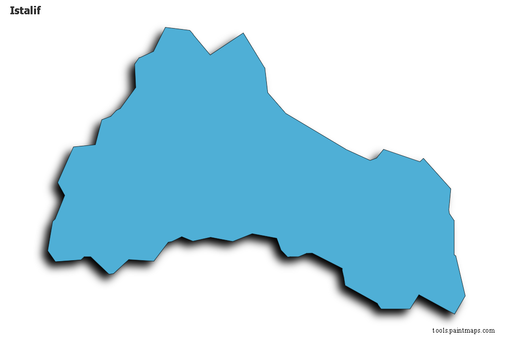 Mapa de Istalif con efecto de sombra 3D