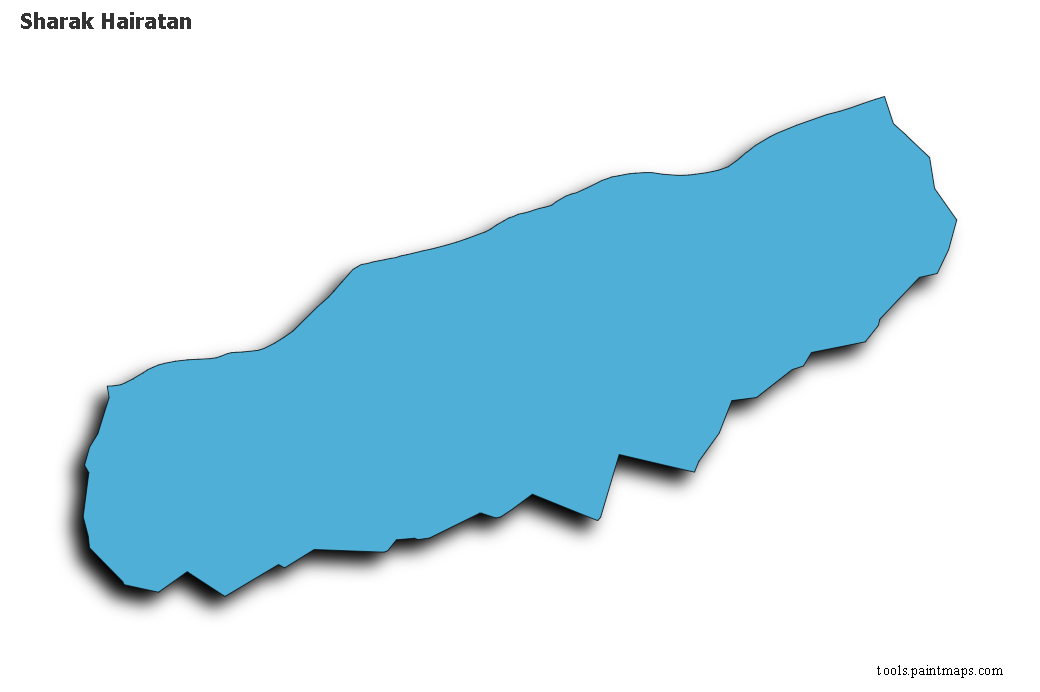 3D gölge efektli Sharak Hairatan haritası