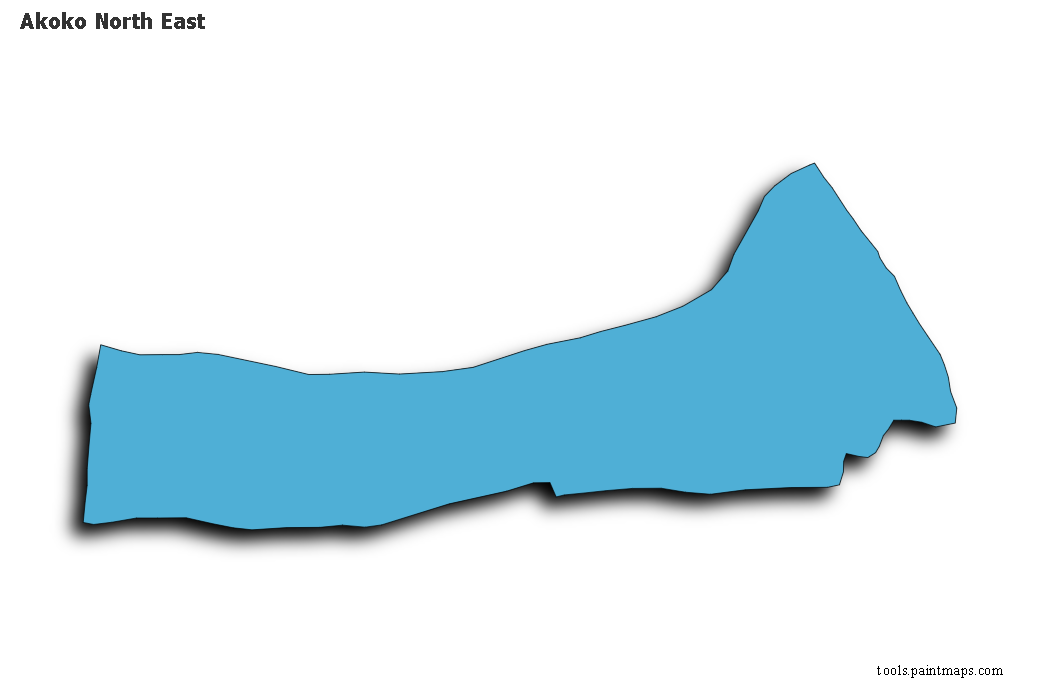 Akoko North East map with 3d shadow effect