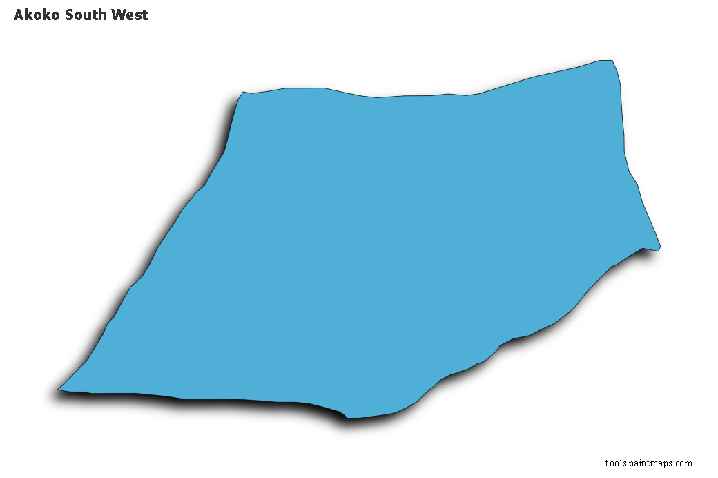 Akoko South West map with 3d shadow effect