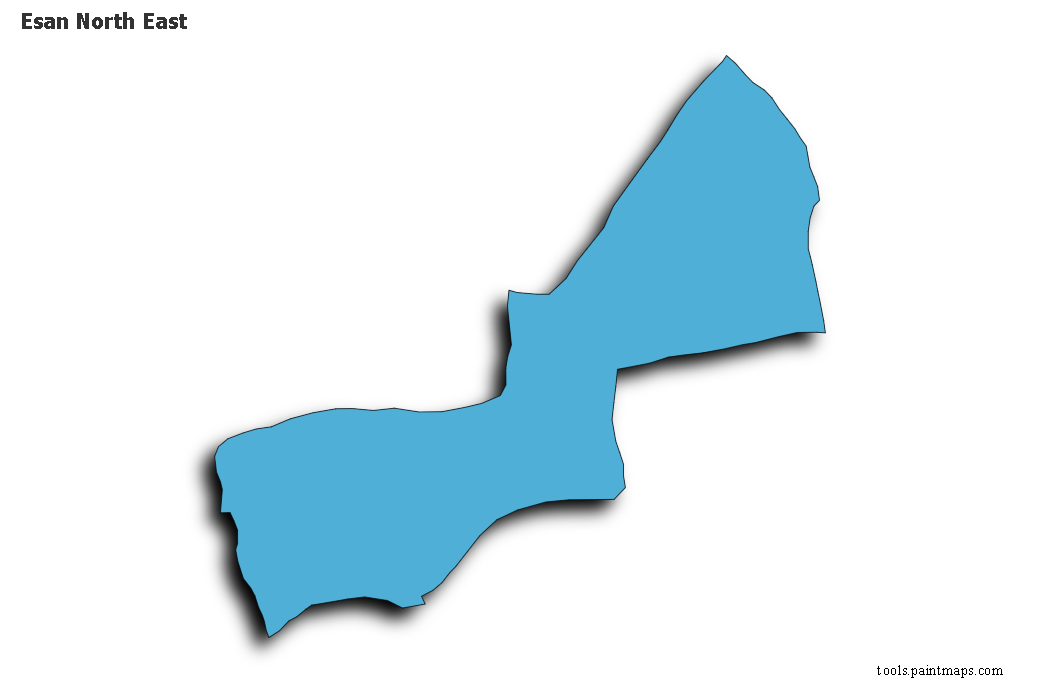 Esan North East map with 3d shadow effect