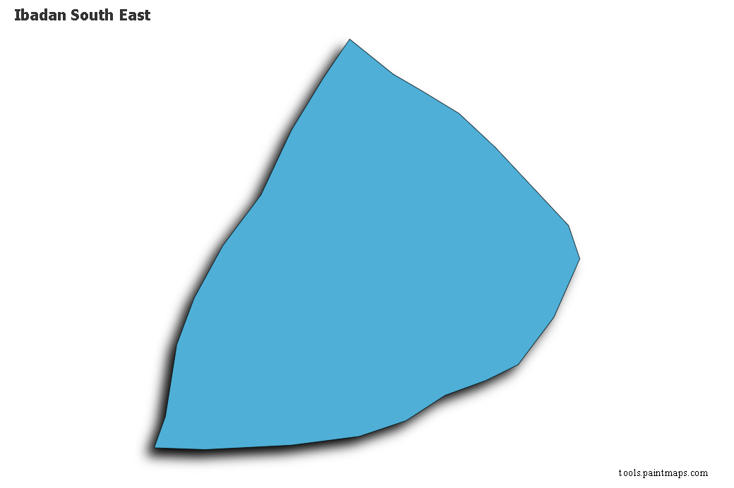 Ibadan South East map with 3d shadow effect