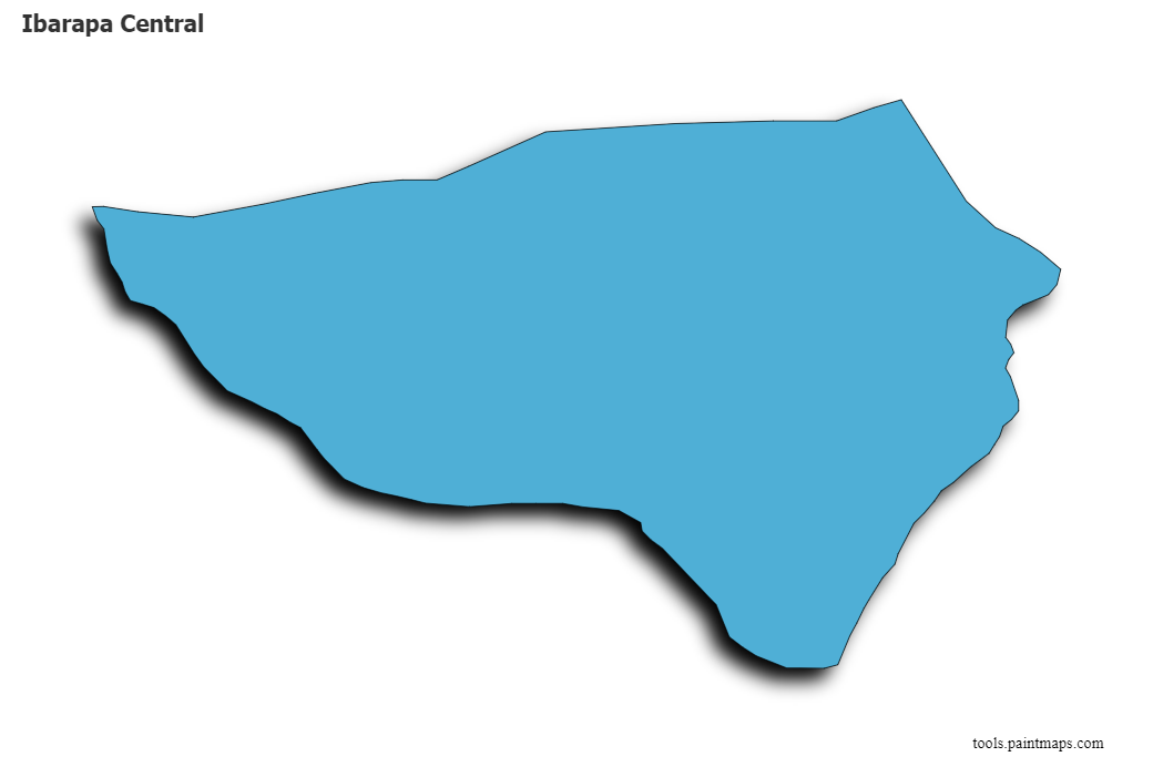 Mapa de Ibarapa Central con efecto de sombra 3D