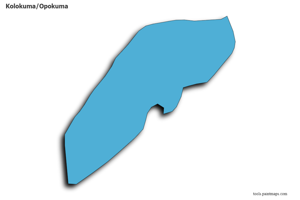 Kolokuma/Opokuma map with 3d shadow effect