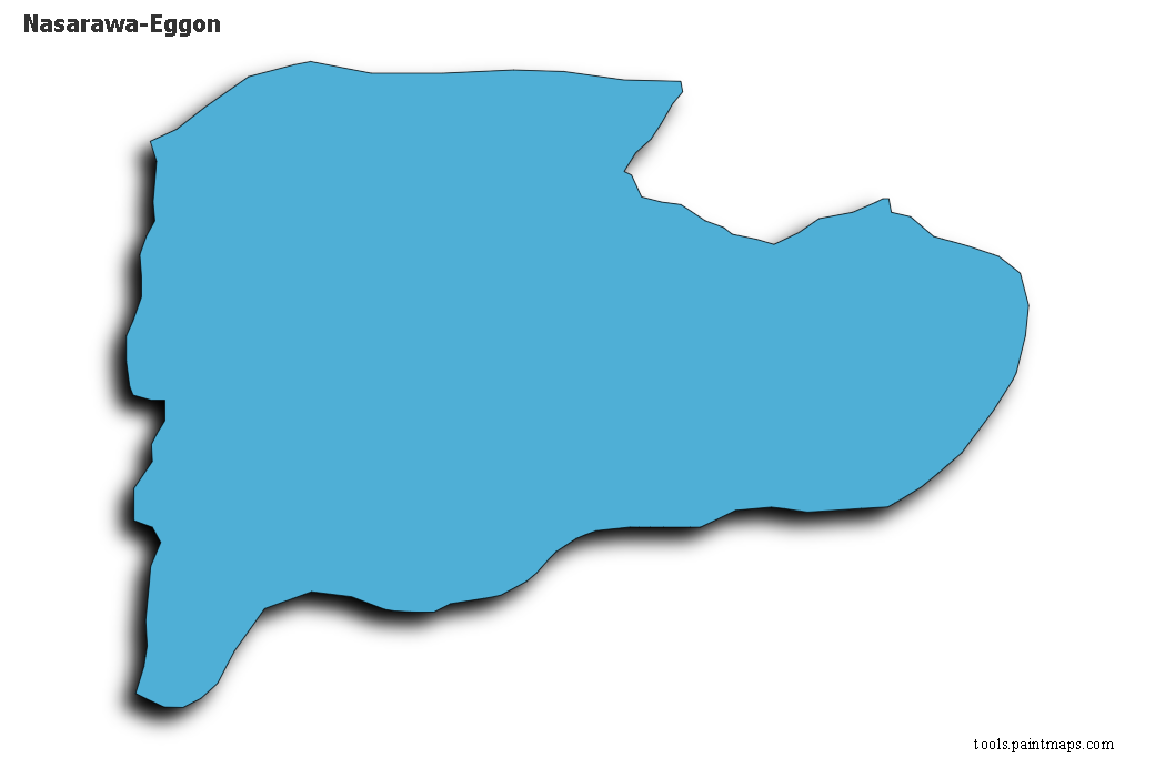 3D gölge efektli Nasarawa-Eggon haritası