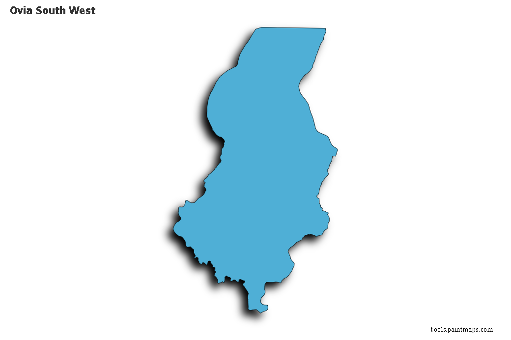 3D gölge efektli Ovia South West haritası