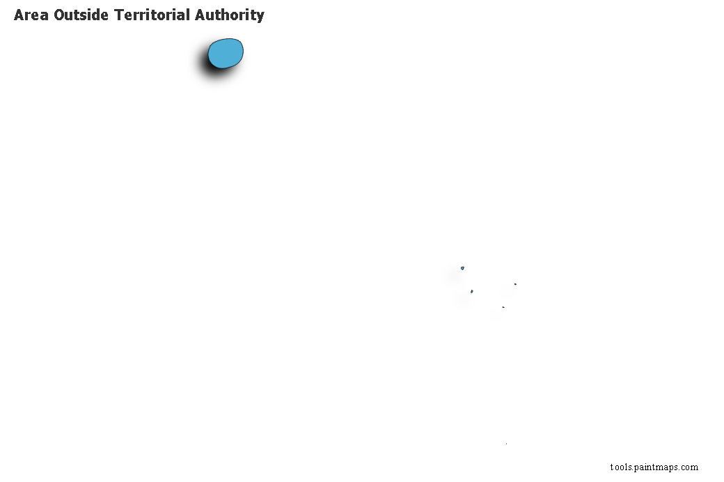 Mapa de Area Outside Territorial Authority con efecto de sombra 3D