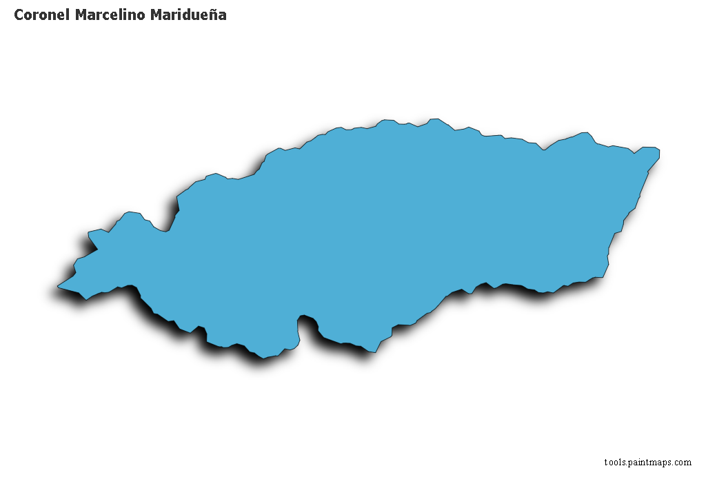 Mapa de Coronel Marcelino Maridueña con efecto de sombra 3D