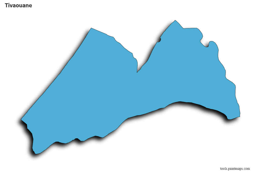 3D gölge efektli Tivaouane haritası