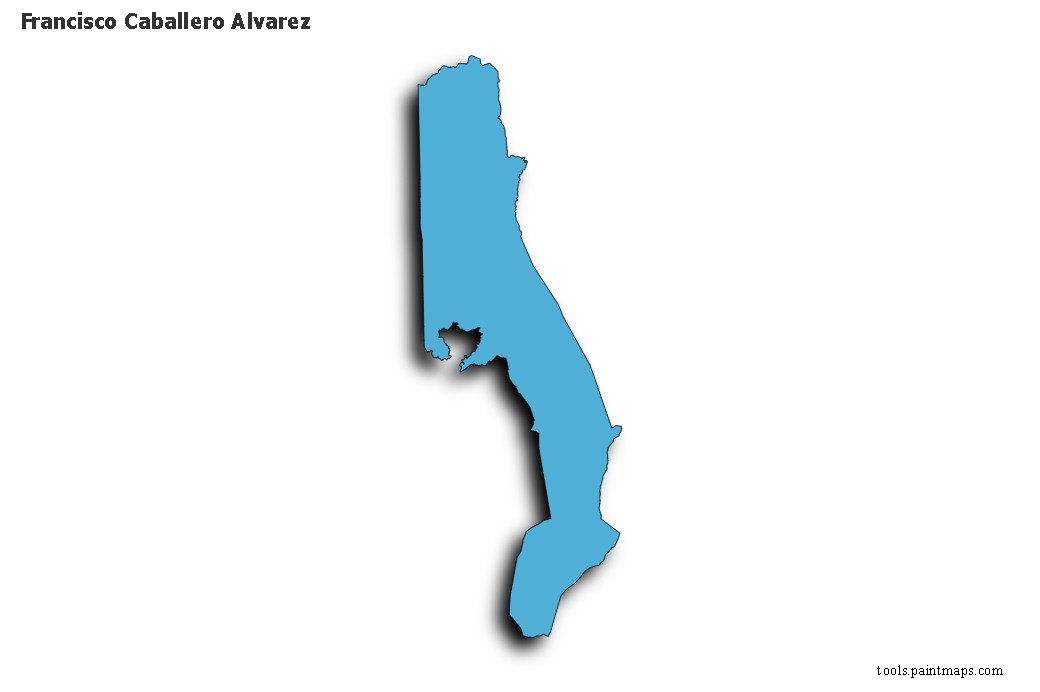 Mapa de Francisco Caballero Alvarez con efecto de sombra 3D