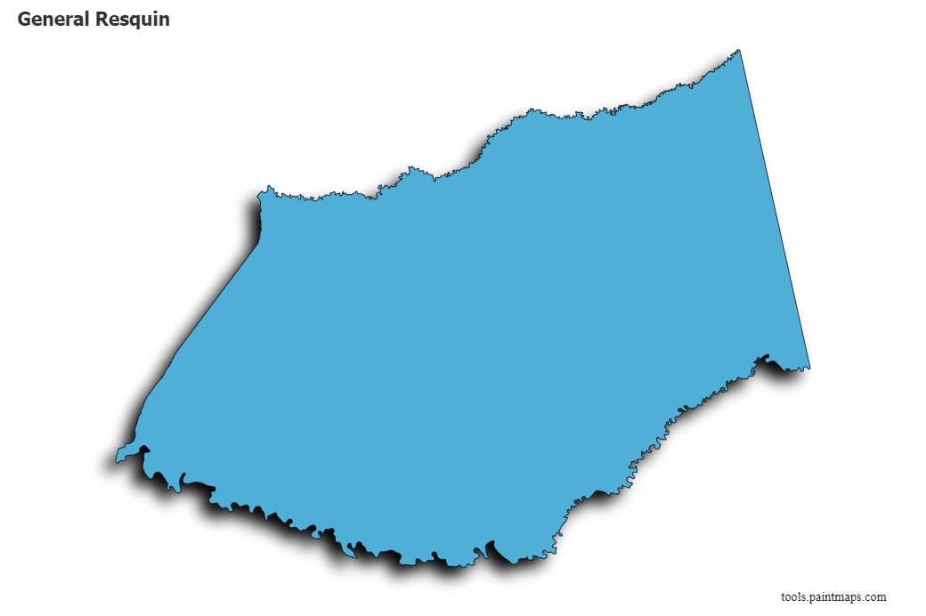 Mapa de General Resquin con efecto de sombra 3D