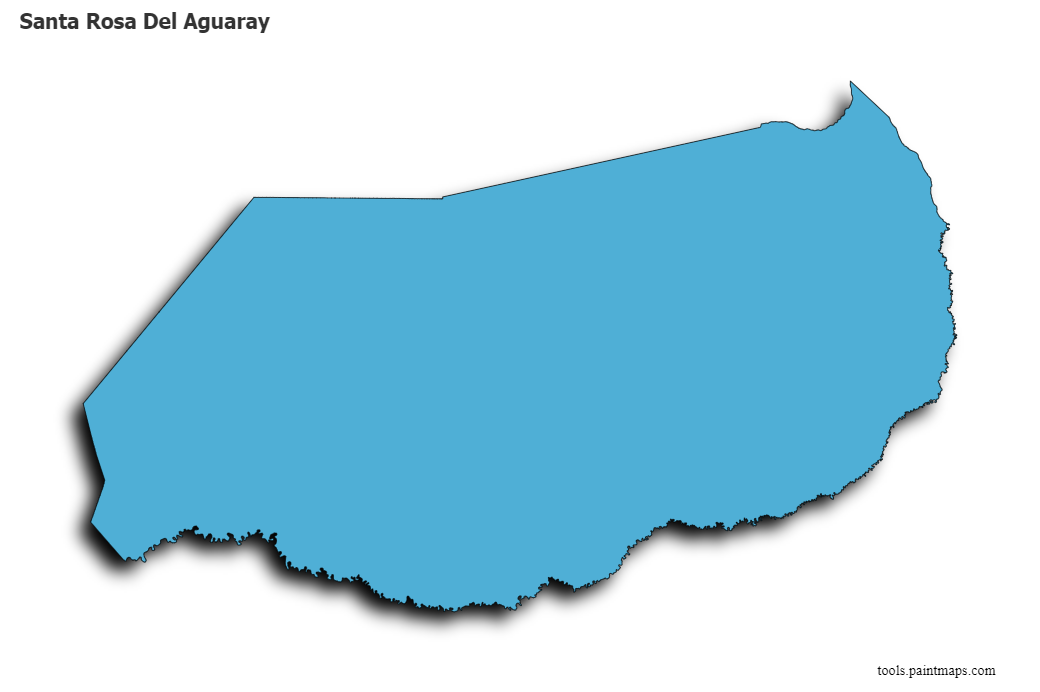 3D gölge efektli Santa Rosa Del Aguaray haritası