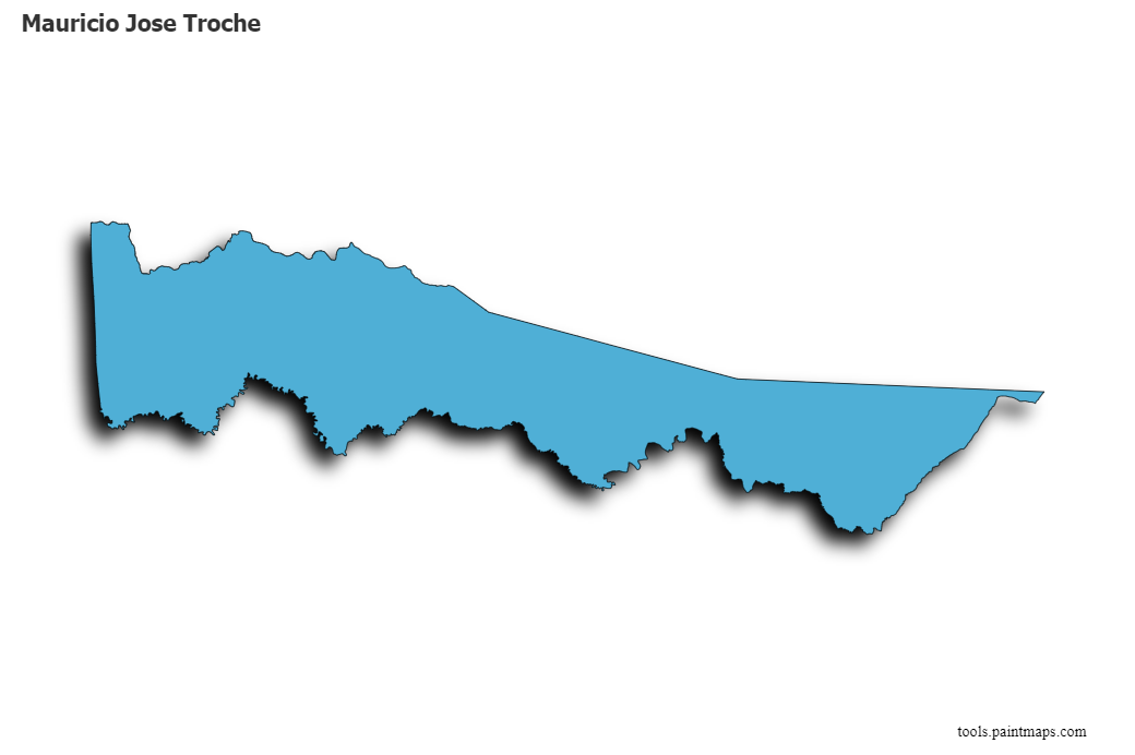 Capitán Mauricio José Troche map with 3d shadow effect