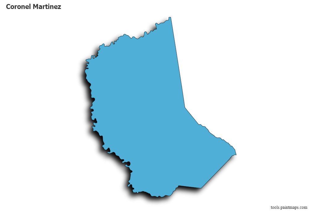 Coronel Martínez map with 3d shadow effect