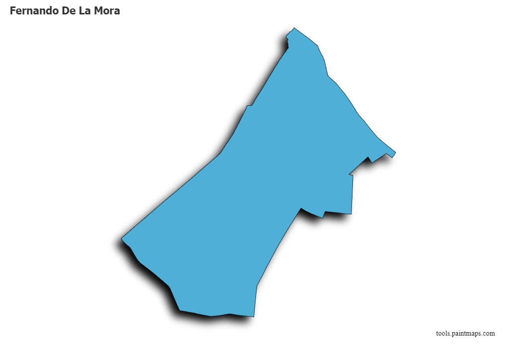 Fernando de la Mora map with 3d shadow effect