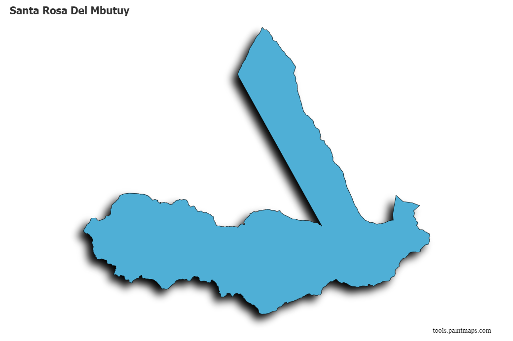 3D gölge efektli Santa Rosa Del Mbutuy haritası
