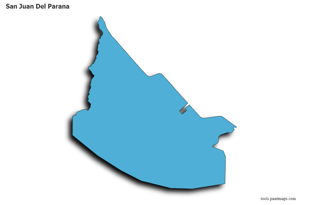 3D gölge efektli San Juan Del Parana haritası
