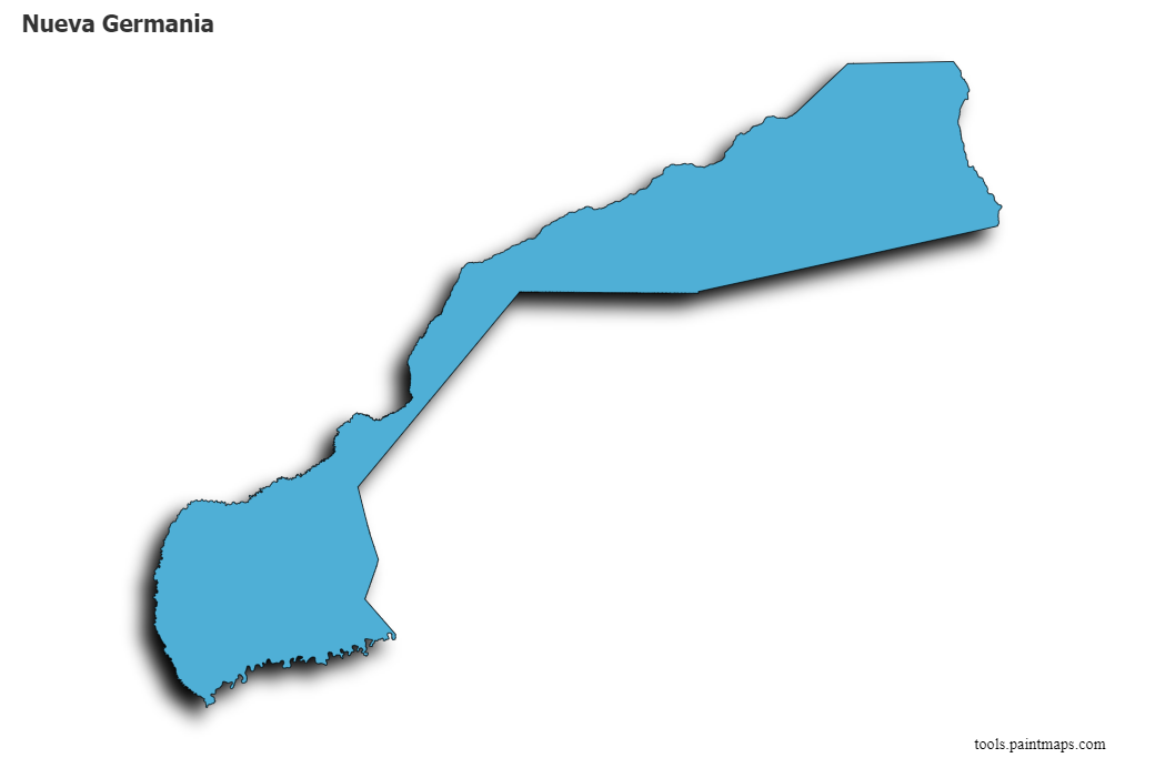 3D gölge efektli Nueva Germania haritası