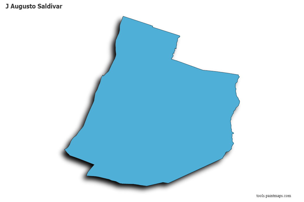 Mapa de J Augusto Saldivar con efecto de sombra 3D