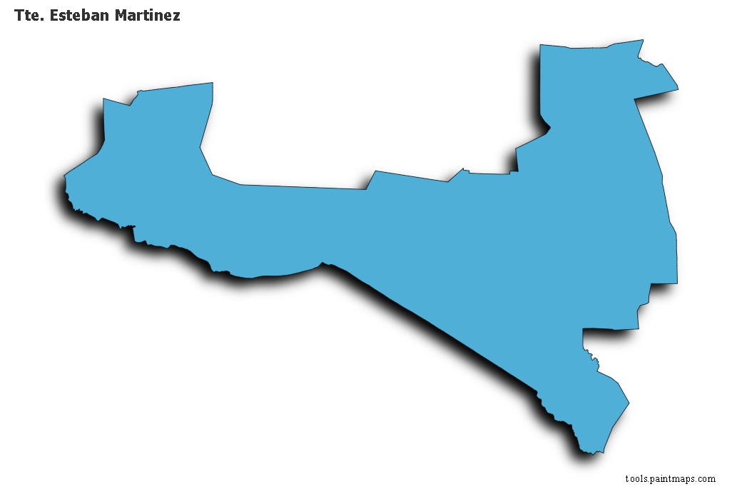 3D gölge efektli Tte. Esteban Martinez haritası