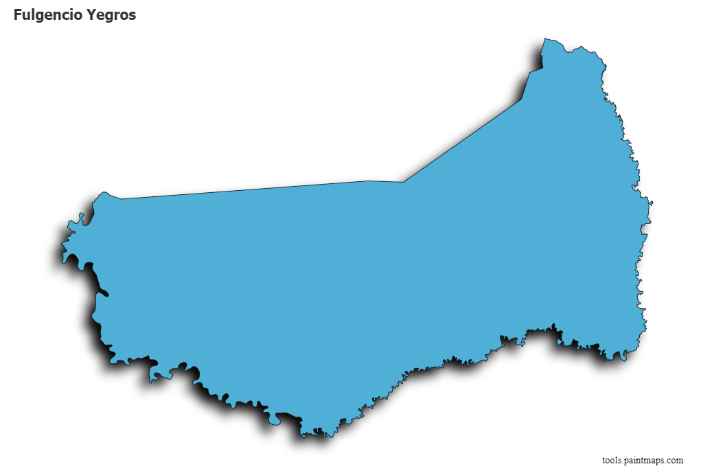 3D gölge efektli Fulgencio Yegros haritası