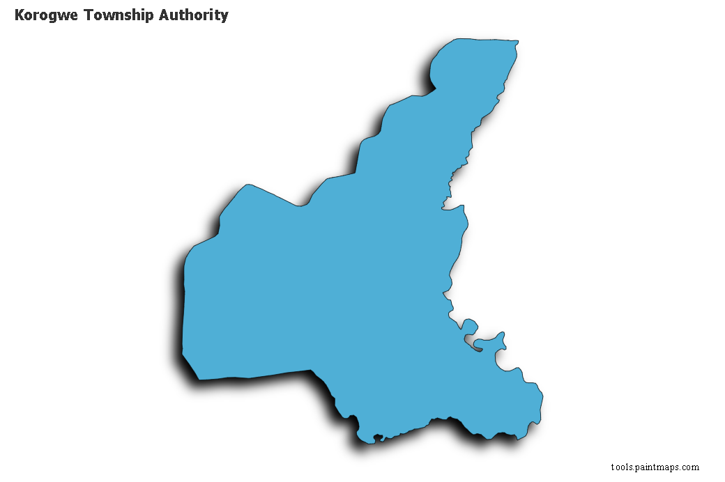 Korogwe Township Authority map with 3d shadow effect