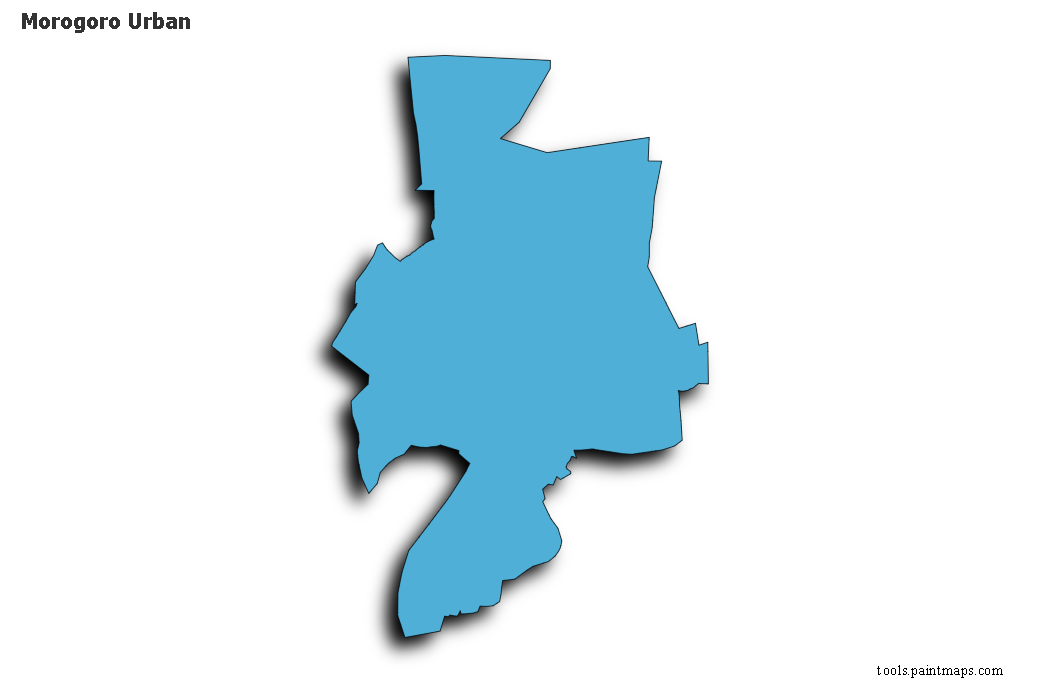 Mapa de Morogoro Urban con efecto de sombra 3D