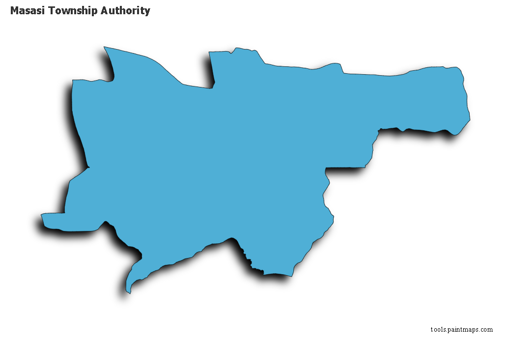 Masasi Township Authority map with 3d shadow effect