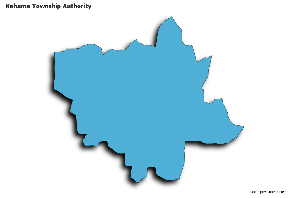 Mapa de Kahama Township Authority con efecto de sombra 3D