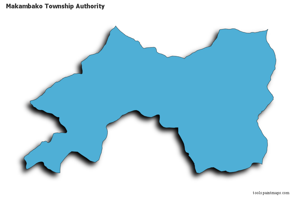 3D gölge efektli Makambako Township Authority haritası